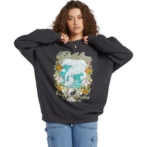 Billabong Ride In Dolphin Pullover Crewneck Sweatshirt Women's Size Small